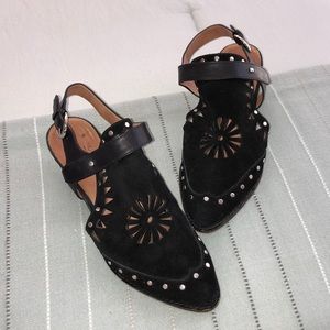 Linea Paolo Black Studded Cutout Bootie